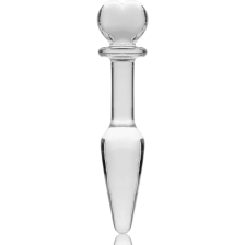 NEBULA SERIES BY IBIZA - MODEL 7 ANAL PLUG BOROSILICATE GLASS CLEAR 13.5 CM -O- 3 CM