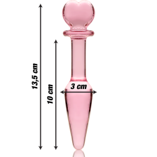 NEBULA SERIES BY IBIZA - MODELLO 7 PLUG ANALE VETRO BOROSILICATO ROSA 13.5 CM -O- 3 CM