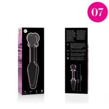 NEBULA SERIES BY IBIZA - MODEL 7 ANAL PLUG BOROSILICATE GLASS PINK 13.5 CM -O- 3 CM