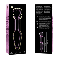 NEBULA SERIES BY IBIZA - MODEL 7 ANAL PLUG GLASS PINK 13.5 CM -O- 3 CM