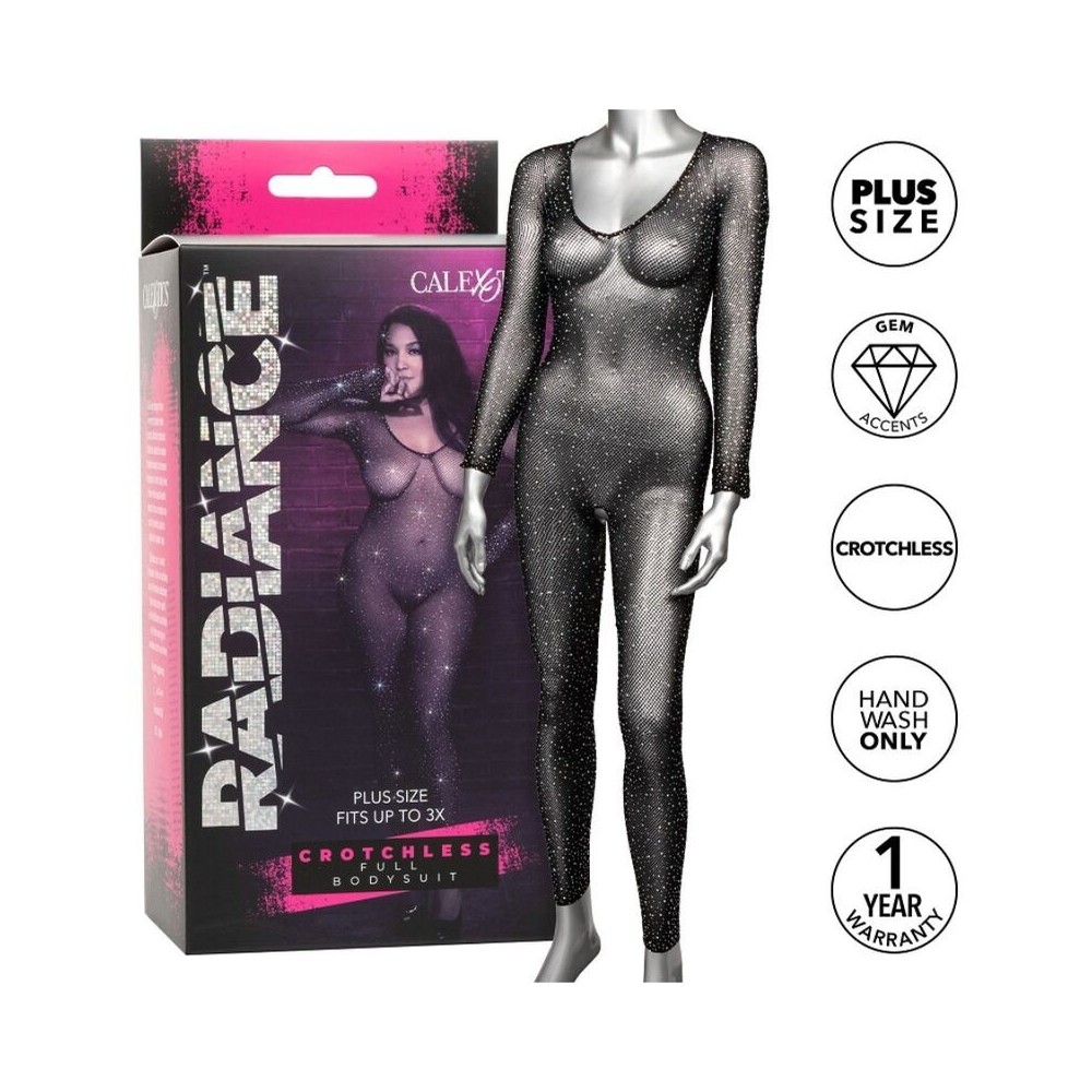 CALEXOTICS - RADIANCE GANZKÖRPER-BODYSUIT RHINE IN ÜBERGRÖSSE OHNE SCHRITT