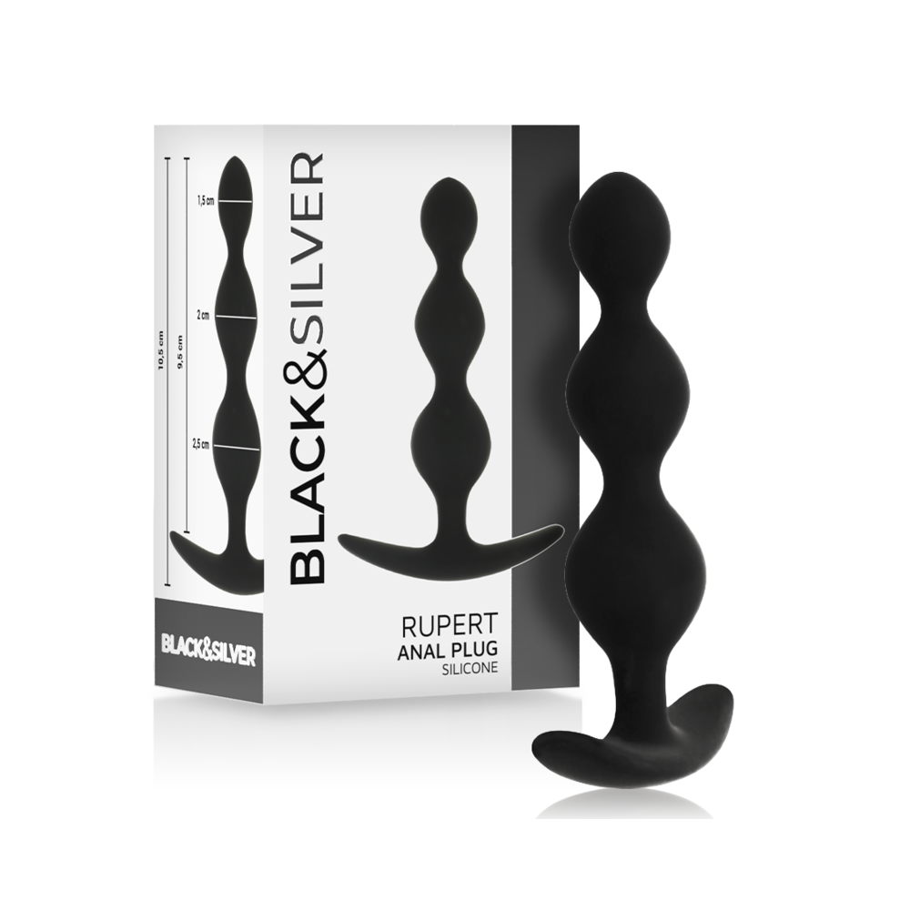 BLACK&SILVER - RUPERT ANAL BALL CHAIN 10 CM