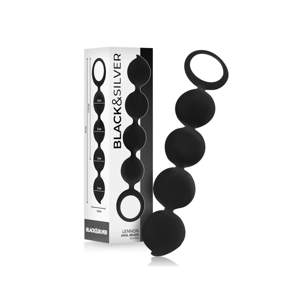 BLACK&SILVER - LENNON ANAL ROSENKRANZ 4 SILIKONKUGELN 15 CM