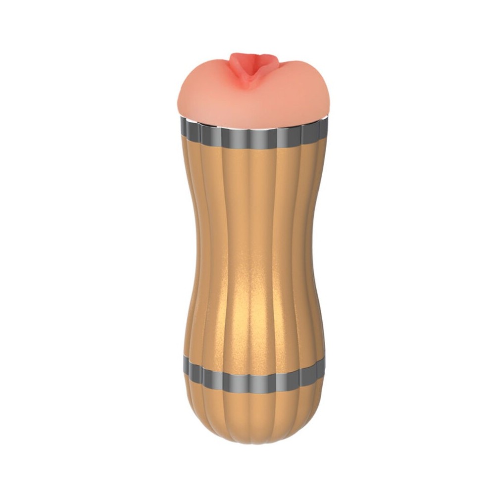 ARMONY - BEVIS DUPLO MASTURBADOR VAGINAL E BOCAL SEM VIBRAÇÃO DOURADO