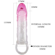 PRETTY LOVE - ODES REALISTA 2 CM BAINHA DE AMPLIAÇÃO PARA PÊNIS ROSA