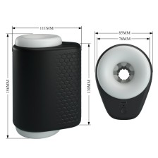PRETTY LOVE - MASTURBATEUR POUR HOMME DJ GIRL AVEC VIBRATION 5 RÉGLAGES NEGRO
