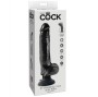 KING COCK - DILDO VIBRANTE COM TESTÍCULOS 23 CM PRETO