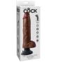 KING COCK - DILDO VIBRATORE CON TESTICOLI 25.5 CM COLORE MARRONE