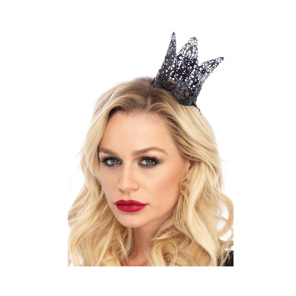 LEG AVENUE - MINI-FILIGRAN-KRONE AUS METALL, SCHWARZ