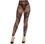 LEG AVENUE - CALÇA MEIA-CALÇA SEM PÉS DE RENDA E TRANSPARÊNCIA PRETA