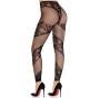 LEG AVENUE - CALÇA MEIA-CALÇA SEM PÉS DE RENDA E TRANSPARÊNCIA PRETA