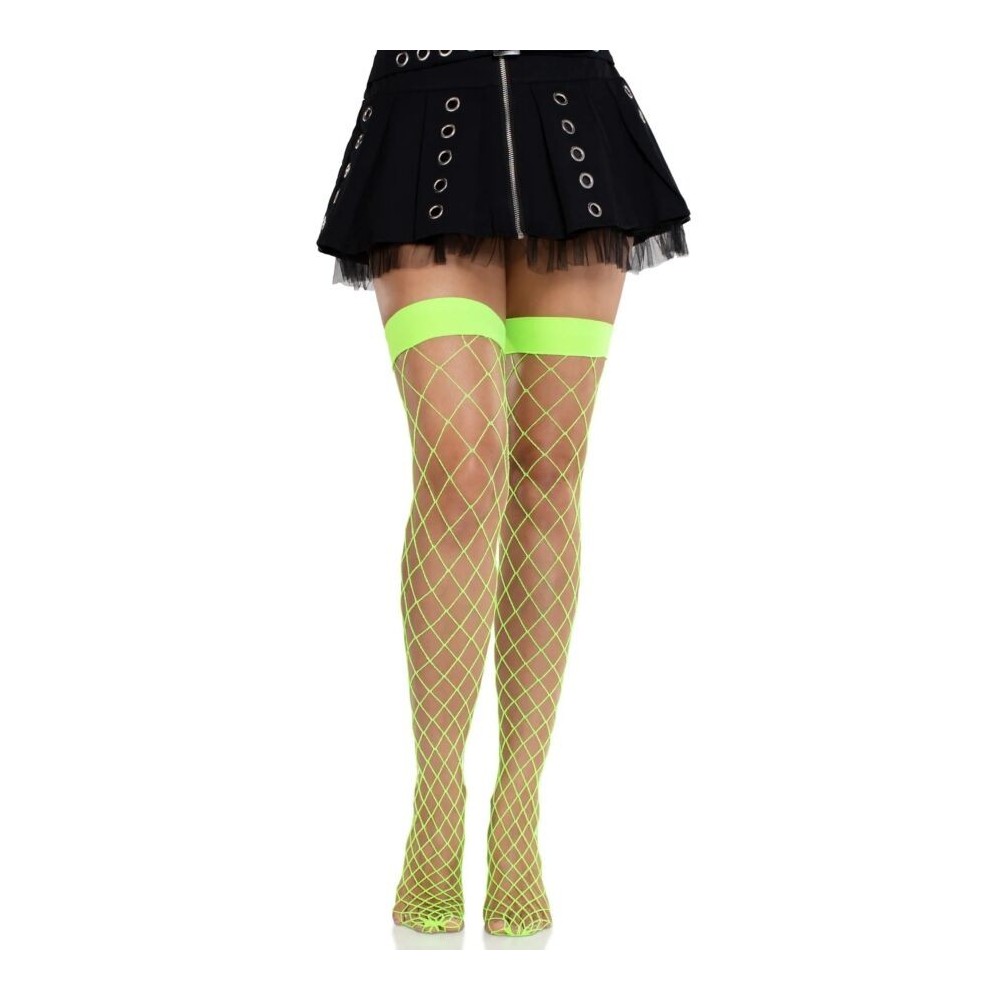 LEG AVENUE - COLLANTS RÉSILLE LARGES VERT FLUO