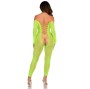 LEG AVENUE - BODYSTOCKING SEM BASE EXÓTICO RENDA DE COBRA VERDE NEON