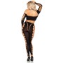 LEG AVENUE - TOP CROP E LEGGINGS CORTADO SEM COSTURA PRETO