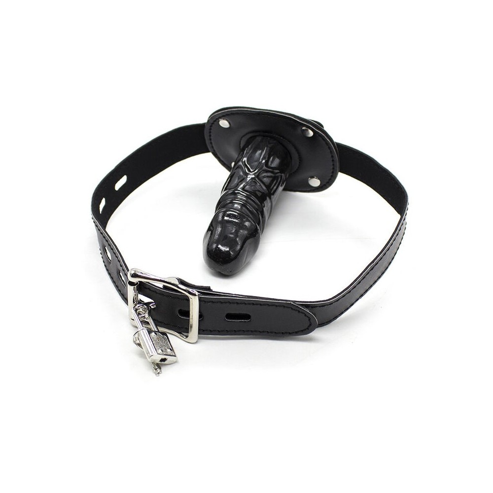 OHMAMA FETISH - TPE PENIS GAG WITH PADLOCK L