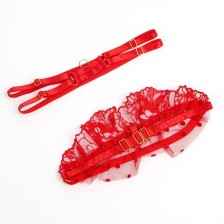 SUBBLIME - 957513 CONJUNTO DE SUTIÃ E LIGA DE RENDA VERMELHO L/XL
