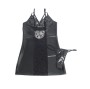SUBBLIME - 957520 VESTIDO DE COURO COM RENDA FLORAL PRETO S/M