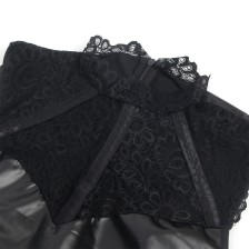 SUBBLIME - 957544 ABITO IN PELLE CON COLLO IN PIZZO NERO S/M
