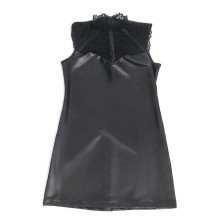 SUBBLIME - 957551 ABITO IN PELLE CON COLLO IN PIZZO NERO L/XL