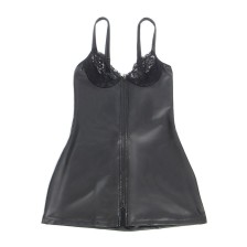 SUBBLIME - 957575 LEATHER ZIP DRESS BLACK L/XL