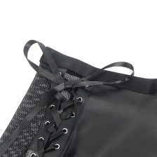 SUBBLIME - 957599 ENSEMBLE SOUTIEN-GORGE ET JUPE EN CUIR NOIR L/XL