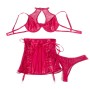 SUBBLIME - 957605 LEATHER BRA AND SKIRT SET RED S/M