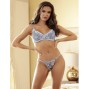 SUBBLIME - 957629 COMPLETO REGGISENO E SLIP RICAMATI A FIORI AZZURRO CIELO S/M