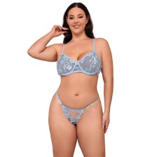 SUBBLIME - 957636 BH- UND SLIP-SET MIT BLUMENSTICKEREI HIMMELBLAU L/XL