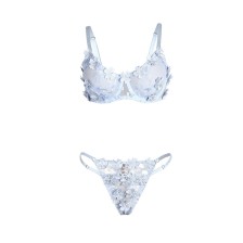 SUBBLIME - 957636 BH- UND SLIP-SET MIT BLUMENSTICKEREI HIMMELBLAU L/XL