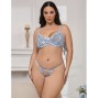 SUBBLIME - 957636 COMPLETO REGGISENO E SLIP RICAMATI A FIORI AZZURRO CIELO L/XL