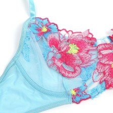 SUBBLIME - 957643 SET REGGISENO E CINTURA RICAMO FIORI ROSA S/M