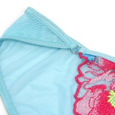 SUBBLIME - 957650 CONJUNTO DE SUTIÃ E CINTO-LIGA BORDADO COM FLORES ROSA L/XL