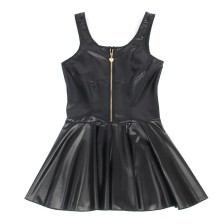 SUBBLIME - 957674 VESTIDO DE COURO COM ZÍPER DE CORAÇÃO PRETO L/XL