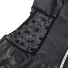 SUBBLIME - 957711 VESTIDO DE COURO COM ZÍPER DE RENDA PRETO L/XL