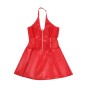 SUBBLIME - 957735 VESTIDO DE COURO COM ZÍPER DE RENDA VERMELHO L/XL