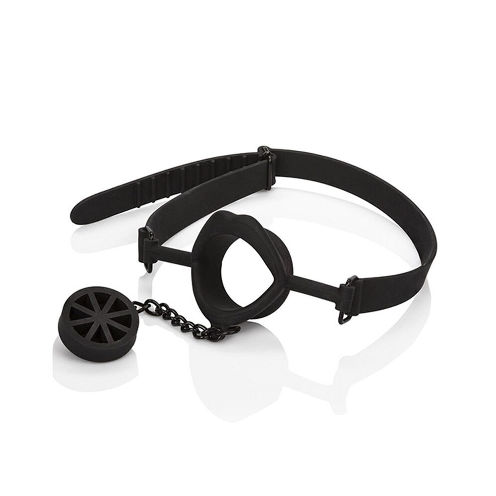 CALEXOTICS - SCANDAL GAG WITH BLACK SILICONE PLUG