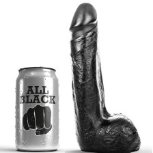 ALL BLACK - DILDO REALISTA PRETO SUAVE 20 CM