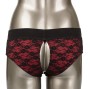 CALEXOTICS - CONJUNTO SCANDAL DE CALCINHAS SEM FUNDO COM DILDO TAMANHO P/M