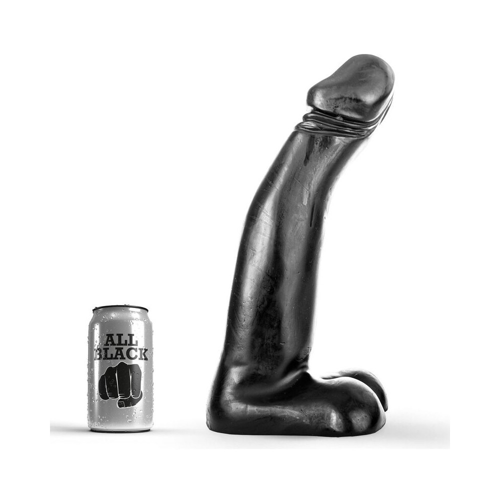 ALL BLACK - DILDO DE FISTING PRETO REALÍSTICO 29 CM