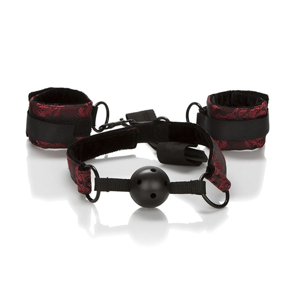 CALEXOTICS - SCANDAL BREATHABLE BALL GAG WITH HANDCUFFS
