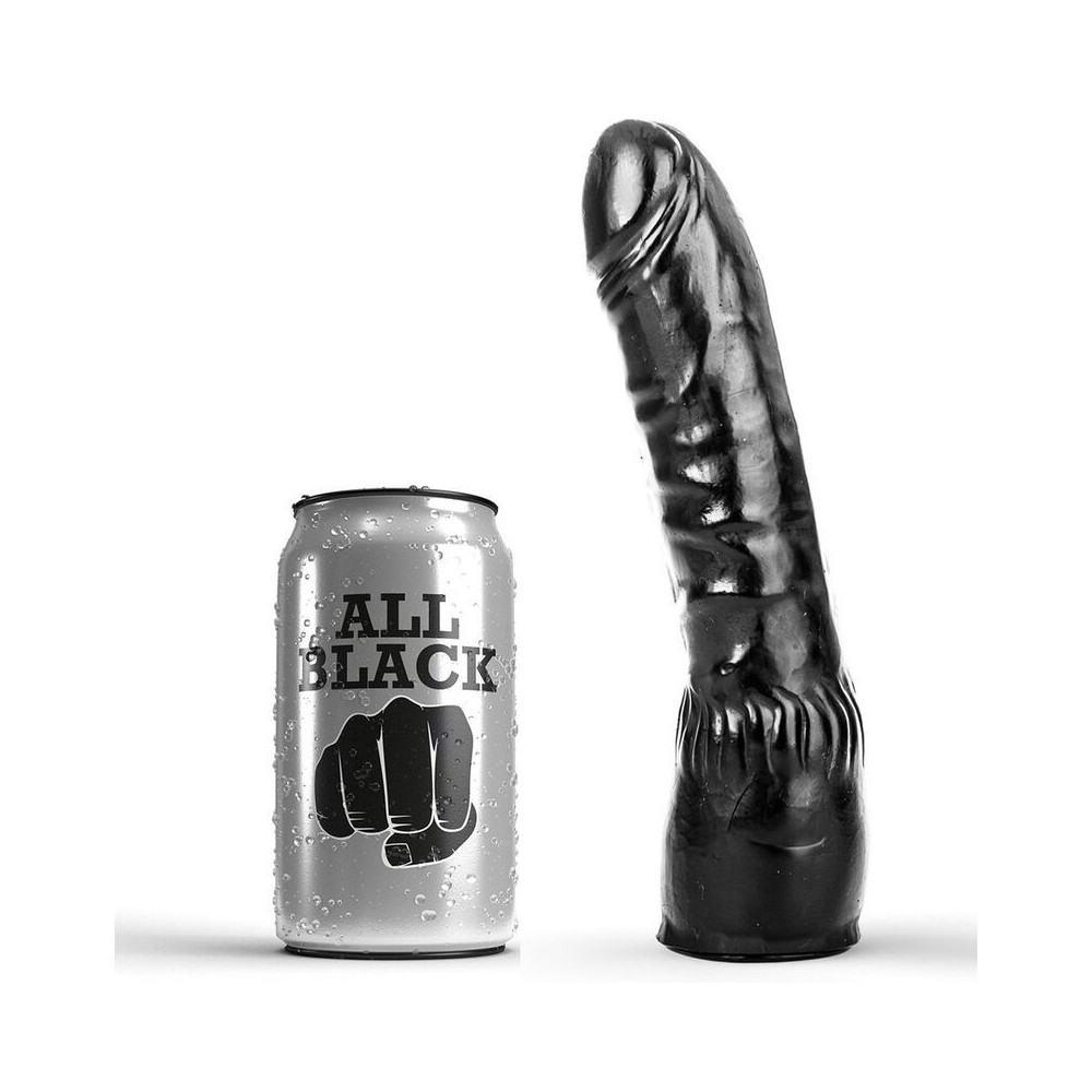 ALL BLACK - DILDO BLACK REALISTIC 20 CM