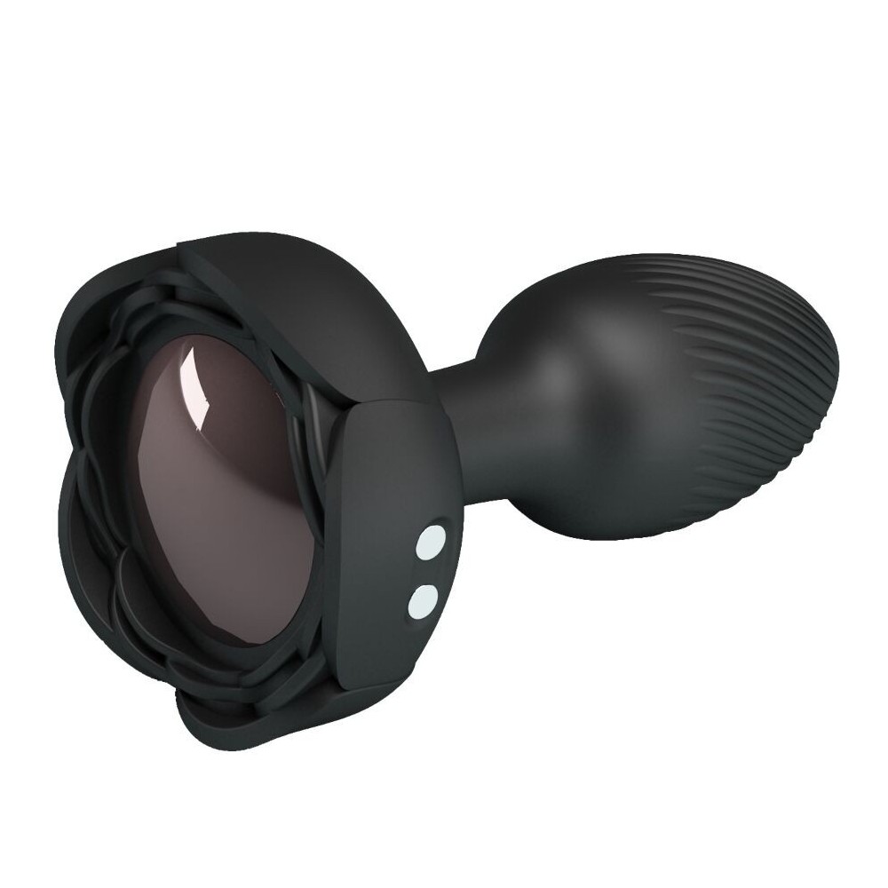 PRETTY LOVE - OLMAN ANAL PLUG WITH LED LIGHT BLACK 8.8 CM