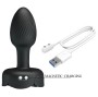 PRETTY LOVE - PLUG ANAL OLMAN AVEC LUMIÈRE LED NOIR 8,8 CM