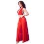 CHILIROSE - CR 4857 RED TOP AND PANTS SET SIZE S