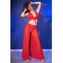 CHILIROSE - CR 4857 RED TOP AND PANTS SET SIZE S