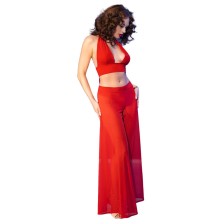 CHILIROSE - CR 4857 ROTES TOP- UND HOSENSET GRÖSSE XL