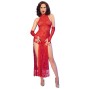 CHILIROSE - CR 4853 VESTIDO DE RENDA VERMELHO COM LUVAS G/GG