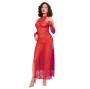 CHILIROSE - CR 4853 RED LACE DRESS WITH GLOVES L/XL