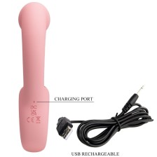 PRETTY LOVE - ERYNNYES VIBRATEUR POINT G + STIMULATEUR DE CLITORIS 10 VIBRATIONS ROSE