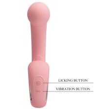 PRETTY LOVE - ERYNNYES VIBRATEUR POINT G + STIMULATEUR DE CLITORIS 10 VIBRATIONS ROSE
